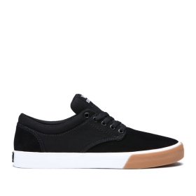 Supra Mens CHINO Black/White/Gum Low Top Shoes | CA-42534